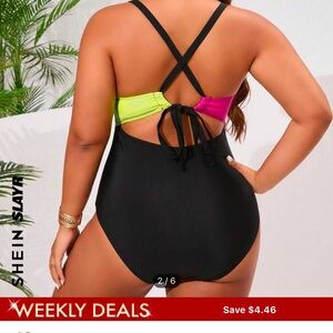 Plus Size Women's
Summer Beach  Contrast Swimsuit
Multicolor / 12(OXL)